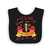 Inktastic Cupcakes and Confetti 1st Birthday Boys or Girls Baby Bib