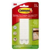 Command Narrow Picture Hanging Strips, White, 4 Pairs Strips/Pack