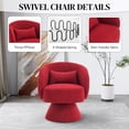 thumbnail image 3 of Wiilayok Swivel Accent Chair Set of 2,Comfy Teddy Upholstered 360° Barrel Chair,Modern Swivel Lounge Sofa Armchair for Living Room,Reading Bedroom,Office,Red, 3 of 7