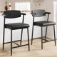 thumbnail image 4 of Juego de 6 Taburetes para Barra de 66 cm - Sillas con Reposabrazos, Respaldo de Madera y Estructura Metálica Resistente - Asiento Amplio con Reposapiés para Isla de Cocina o Bar - Negro Vintage, 4 of 7