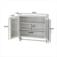 thumbnail image 2 of Cabinet, Wall Mounted with Double Glass Doors and Three Removable Shelves, Solid Wood Frame for Bathroom Kitchen Dining Room, White Washed, 2 of 8