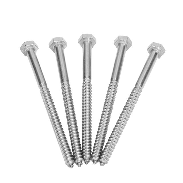 Hex Lag Screws, Wood Self Tapping Screw Excellent Neat Durable 304 Stainless Steel For Carpentry