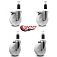 thumbnail image 2 of 5 Inch Nylon Swivel 1-3/8 Inch Expanding Stem Caster Set 2 Total Lock Brakes, 2 of 2