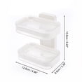 thumbnail image 4 of Unique Bargains 1 Pc Wall Mounted Soap Dish Double Layer Clear Soap Dish for Bathroom Kitchen 4.96"x3.39"x6.22" Clear, 4 of 6