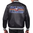 thumbnail image 2 of Men's Starter  Black New York Islanders Printed Team Logo Satin Varsity Full-Snap Jacket, 2 of 2