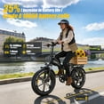 thumbnail image 5 of 1500W Peak Folding Electric Bike for Adults, 48V 25Ah UL 2849 Certified Battery, 20x4 Fat Tire E-Mountain Bicycle, Shimano 7-Speed, Rear Rack, Up to 30MPH, Black, 5 of 12