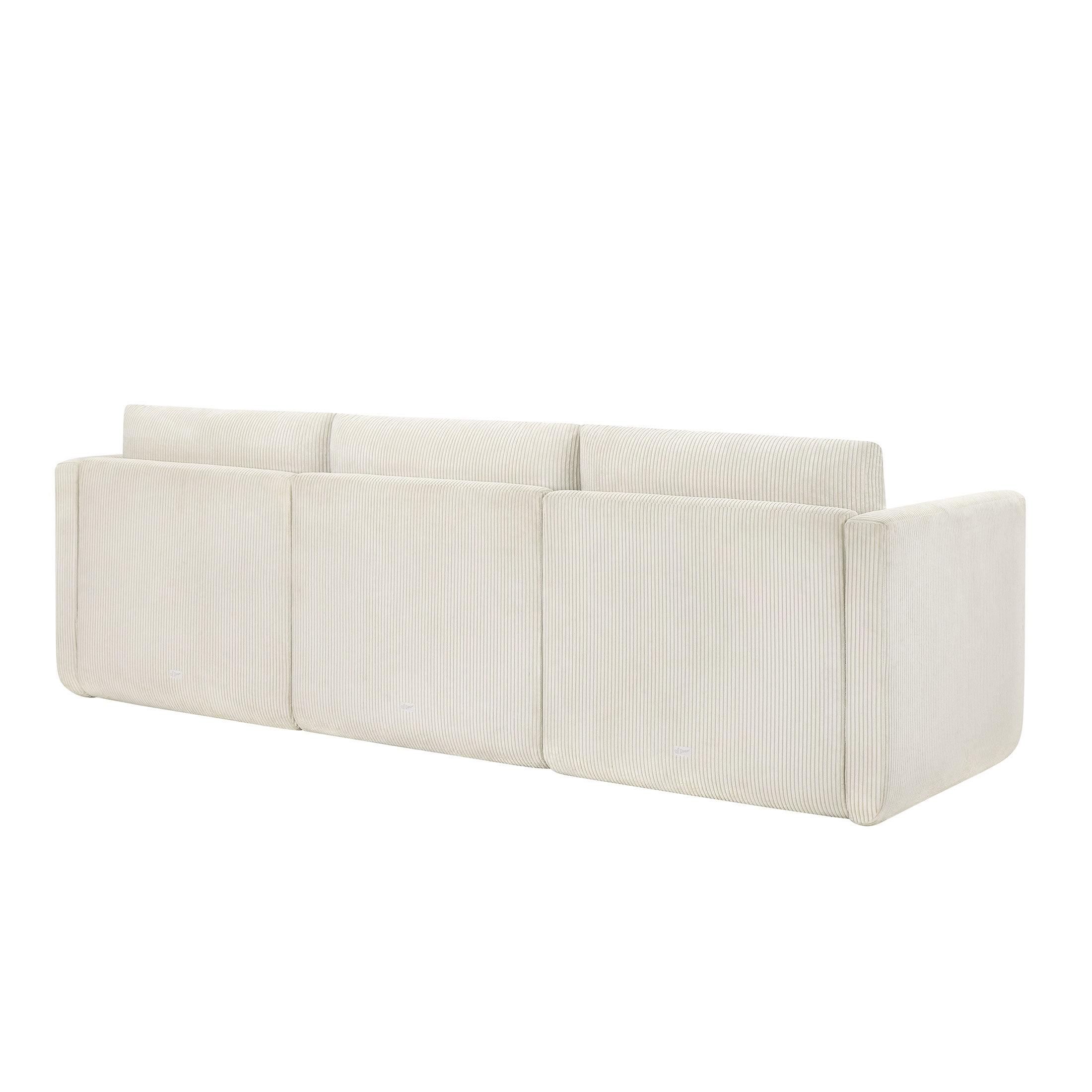 Beautiful Drew Modular Sectional Sofa with Ottoman by Drew Barrymore, Vanilla Cord