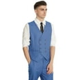 thumbnail image 5 of Men's Suit Slim Fit 3 Piece Suit Double Breasted Suit One Button Formal Wedding Prom Suits Cyan Blue XXS, 5 of 7