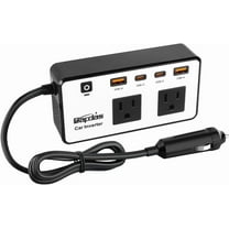 300W Car Power Inverter, DC 12V to 110V AC Car Outlet Adapter Plug, 24W Fast Charging USB-C&USB-A, Portable Charger Converter for Laptops, Phones