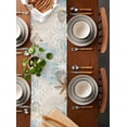 thumbnail image 2 of ERUNPONLY Blue Anchor Coastal Table Runner - 72 Inch Long Nautical Summer Beach Starfish Snowflake Cotton Linen Blended Dress Scarves Farmhouse Table Runner for Kitchen Dining, Coffee Table, 18"x72", 2 of 8