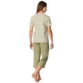 thumbnail image 4 of SCHIESSER conjunto pijama mujer - ropa de dormir, manga corta 3/4, pijama, estampado, algodón Verde/Blanco L (Large), 4 of 5