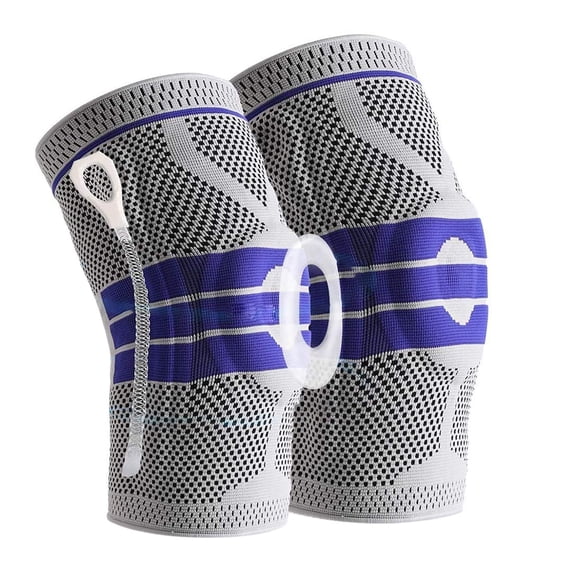Knee Pads for Fitness and Yoga - Silicone Knee Spring Pressure Strap Support with Enhanced Joint Comfort and Flexible Mobility