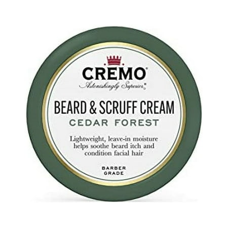 Cremo Beard and Scruff Cream Cedar Forest 4 Oz | Beard Care | Beard Cream for Men | Soothe Beard Itch, Condition and Offer Light-Hold Styling for Stubble and Scruff | Beard Moisturizer for Men