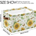 thumbnail image 4 of GZHJMY Butterfly Sunflower Storage Basket with Handles Collapsible Storage Bins Canvas Fabric Storage for Shelves Closet Bedroom Living Room 1Pack Collapsible Organizer, 4 of 7