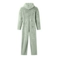 thumbnail image 4 of Men's Hooded Onesie Pajamas Lightweight Fuzzy Fleece Zip Up Jumpsuit Long Sleeve One Piece Pjs Romper Warm Loungewear with Pocket, 4 of 6