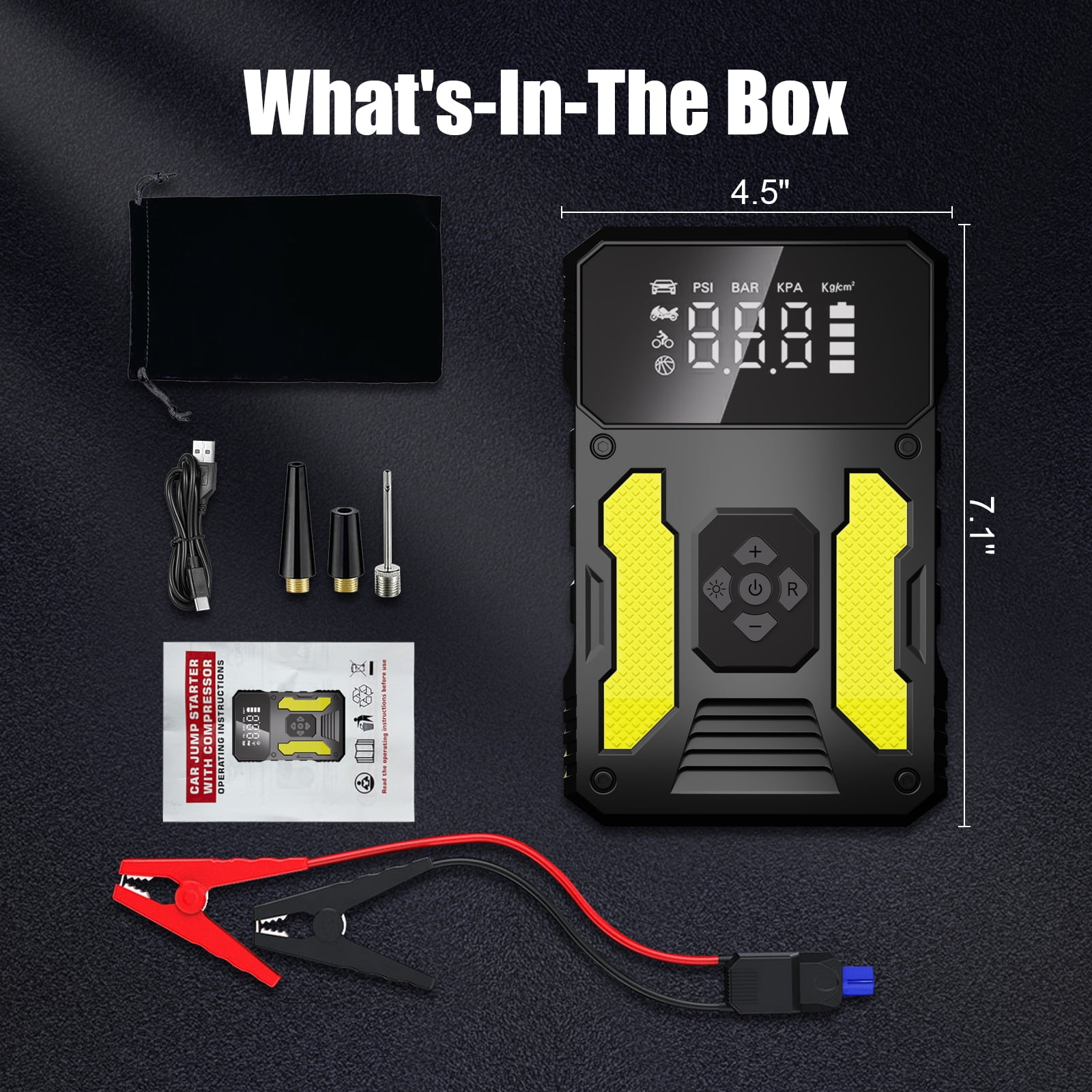 AVAPOW Car Jump Starter 4000A Peak 27800mAh Battery Jump Starter for Gas 10L Diesel Battery Booster Power Pack 12V Auto Jump Box LED Light USB Quick