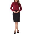 thumbnail image 2 of BLUSA DE CHIFFON CON CUELLO ALTO INSPIRADA EN CHIC OTOÑO INVIERNO PARA MUJER, CAMISA DE TRABAJO CASUAL DE LARGA MANGA, TAMAÑO L, ROJO OSCURO, 2 of 6
