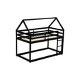 thumbnail image 6 of Jopath Twin over Twin Floor Bunk Bedwith Ladder and Guardrails, House-Shaped-Bunk Bed for Boys Girls Black, 6 of 9