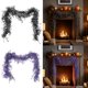 thumbnail image 1 of Ratán Plástico Guirnalda colgante de ratán negro de 180 cm con hojas artificiales para decoración de interiores, chimenea o fiestas (1 unidad) Rkxzt, 1 of 8