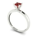 thumbnail image 2 of Solitaire Engagement Ring for Women - 0.5ct Natural Garnet in 14K White Gold Promise Ring, 2 of 5