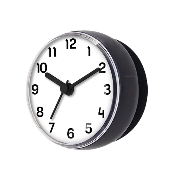 Reloj de baño moderno resistente al agua con ventosa para inodoros, cocinas y hogares. Negro Gris