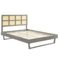 thumbnail image 3 of Modway Sidney Cane and Wood Full Platform Bed With Angular Legs in Gray, 3 of 3