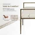 thumbnail image 3 of Lalia Modern Upholstered 59-inch Hammered Metal Accent Bench, Matte Gold, 3 of 13