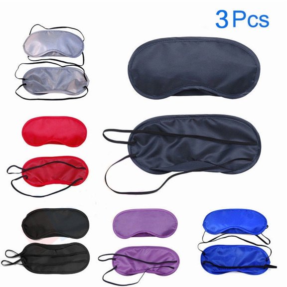 LNKOO 3Pcs Eye Mask Soft Padded Travel Night Sleeping Blindfold Sleep Aid Shade Cover Red