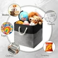 thumbnail image 3 of 8 Pack Collapsible Storage Bins Fabric Storage Bins Polyester Fabric Baskets with Handles Linen Closet Organizer for Shelf Home Closet Towels Toys(12 x 12 x 12in,Black Gray), 3 of 12