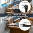 thumbnail image 4 of Short Power Extension Cord - Low Profile Wall Head 6 Inch 14AWG/3C SJTW Heavy Duty Extension Cable for Indoor/Outdoor, 90-Degree Flat Plug 15A/125V 1875W NEMA 5-15P to NEMA 5-15R, Black 2-Pack, 4 of 10
