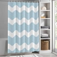 thumbnail image 3 of Sky Blue and White Stripes Fabric Shower Curtain Sea Wave Washable Shower Curtains for Bathroom, Waterproof Bath Curtain with Hooks Home Decor 36x72in, 3 of 8