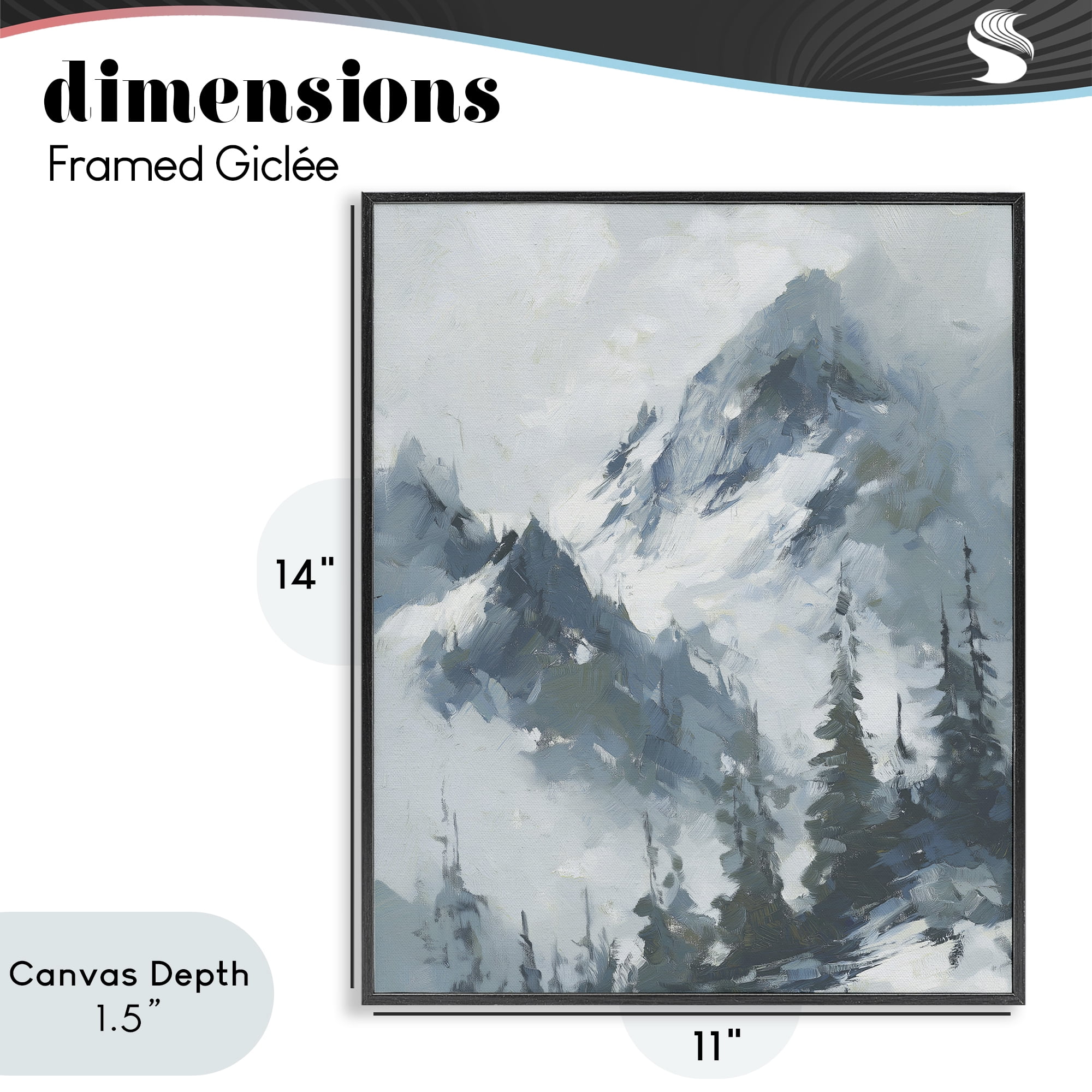 Stupell Industries Frozen Majesty Mountains Black Framed Giclee Art, design by Svetlana Aleynikova