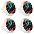 thumbnail image 2 of 4 Pcs Round White Knobs for Kitchen Cabinet Cupboard Dresser Bookcase Butterfly Drawer Pulls Handles Home Decor, 2 of 8