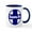 White/Navy Inside, variant on CafePress - Santa Fe Railroad Blue - 11 oz Ceramic Mug - Novelty Coffee Tea Cup