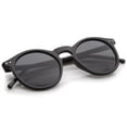 thumbnail image 5 of zeroUV Unisex Retro Horn Rimmed Keyhole Nose Bridge P3 Round Sunglasses 49mm (Shiny Black / Smoke) - 49mm, 5 of 5