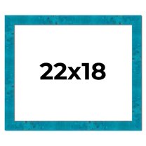 22x18 Frame Blue Teal Burl Wood Picture Frame | 1.75 Inch Moulding Width | Interior Frame Depth 0.5