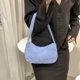 thumbnail image 5 of Bolsa Bolso de hombro de pana para mujer a la moda bolsos de mano de color sólido (azul) JShteea Para Estrenar, 5 of 9
