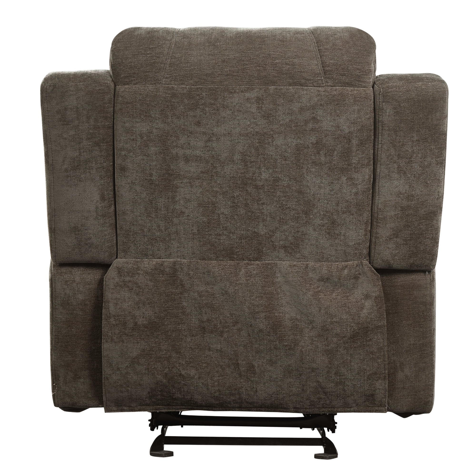 TiramisuBest Manual Recliner Chair,Chenille Upholstered Adjustable Lounge Armchair for Living Room,Brown