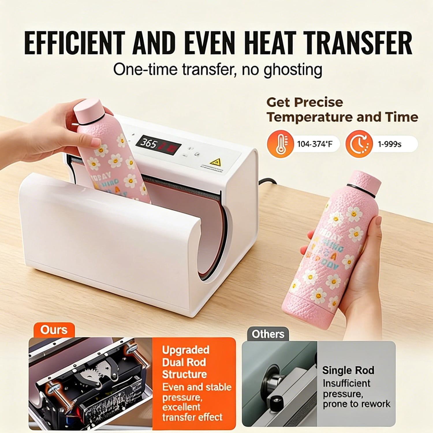 Auto Tumbler Heat Press Machine With Tape and Glove For 11-30oz Tumblers