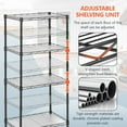 thumbnail image 5 of YRLLENSDAN 4 Tier Metal Shelving Units with 4 PP Sheets, 600 lbs Capacity Storage Shelves for Kitchen Heavy Duty Wire Shelving Rack for Pantry Closet Laundry, 5 of 7