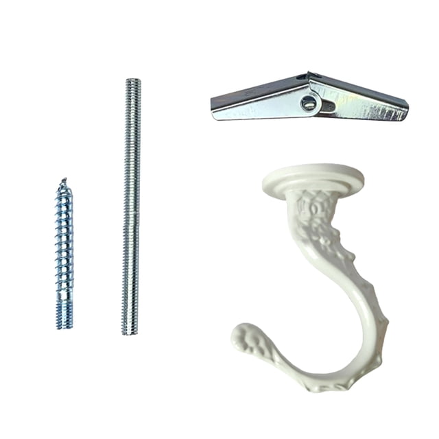 Hooks Hanging Ceiling Hook Kit in White Finish - Durable Pack for Lightweight Items