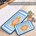 thumbnail image 5 of 2-Piece Kitchen Mat Set Non Slip Washable Floor Mats Decorative Rugs for Kitchen Sink Laundry Cute Orange Flowers, 5 of 7