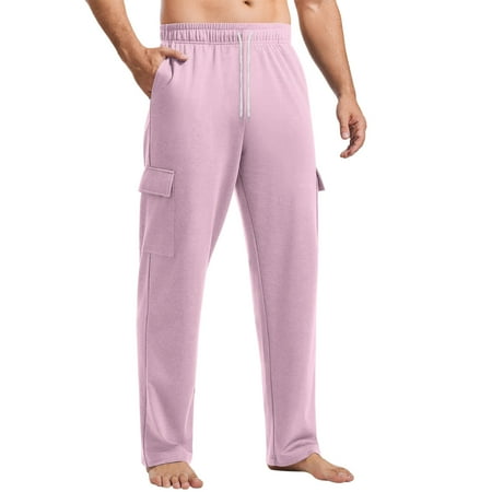 Hiking Pants Men Stretch Mens Cargo Pants Pantalones Carpenter Jeans Mens Sweat Pants Casual Utility Pants For Men Pantalones Para 3Xl Pink