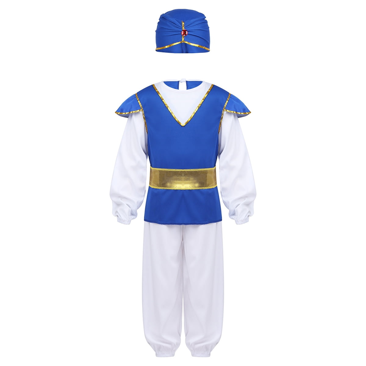 inhzoy Arabian Prince Costume Kids Boys Suits Halloween Cosplay Fancy