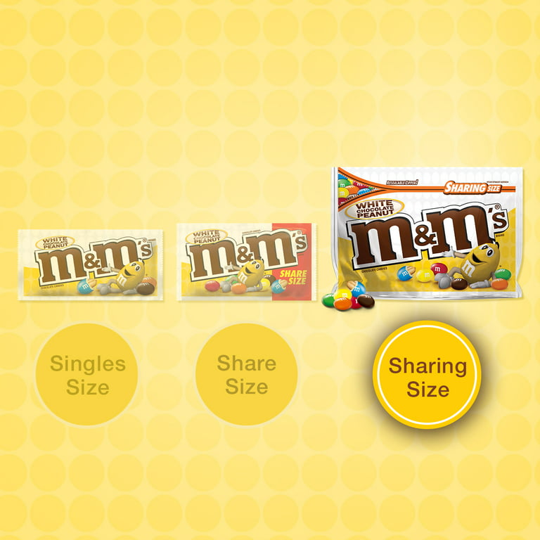 M&M's Peanut White Chocolate Candy, Sharing Size - 9.6 oz Bag