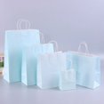 thumbnail image 3 of Bolsas de regalo de papel Kraft con asas, 10/20/30/50 unidades, para compras, manualidades, color marrón y blanco, para fiestas, suministros navideños, 3 of 5