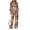 Brown Cowhide Print, variant on Pink Checkered Heart Bow Two Piece Tracksuit, Lightweight Wide Leg Zip up Set for Women, Cozy Fall Outfit for Gym and Daily Wear