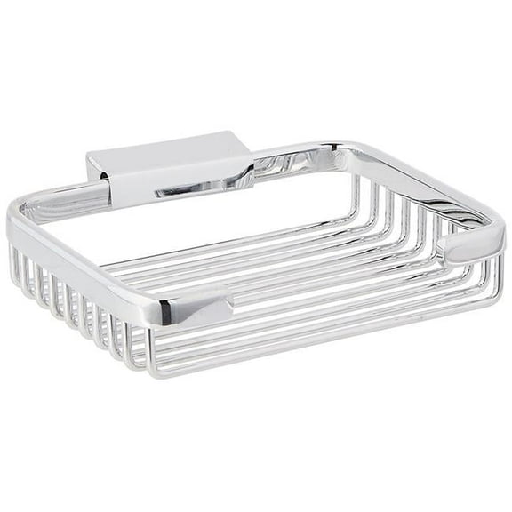 6 in. Wire Basket Rectangular Soap Holder, Brass