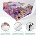 thumbnail image 4 of King Quilt Set 96''x106'', Farmhouse Flowers Lightweight Bedspread Coverlet with 2 Pillow Shams, Spring Watercolor Purple Pink Floral Beige Breathable All Season Quilt Bedding for Bedroom/Guest Room, 4 of 9