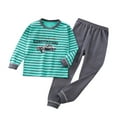 thumbnail image 1 of Odeerbi 2-8 Años Niños Niñas Pijama de Algodón Conjuntos Tops de Manga Larga A Rayas Pantalones de Pata Ancha Conjunto de Dos Piezas, 1 of 3